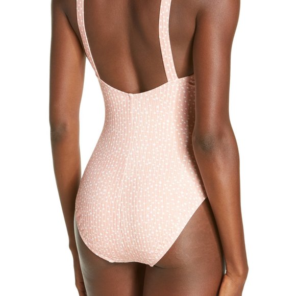 NWOT Robin Piccone Ally Blush Front Tie One Piece - 8/M - Picture 5 of 5